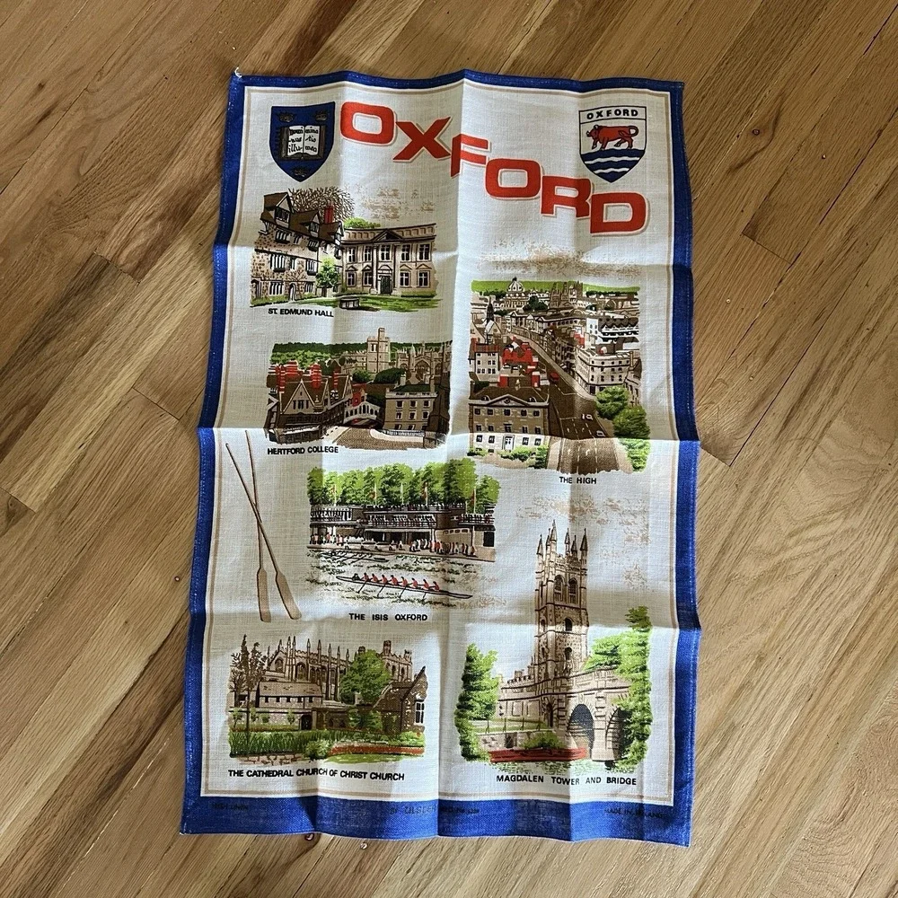 This is Oxford Irish Linen Tea Towel Wall Hanging Sewing Panel 18.5